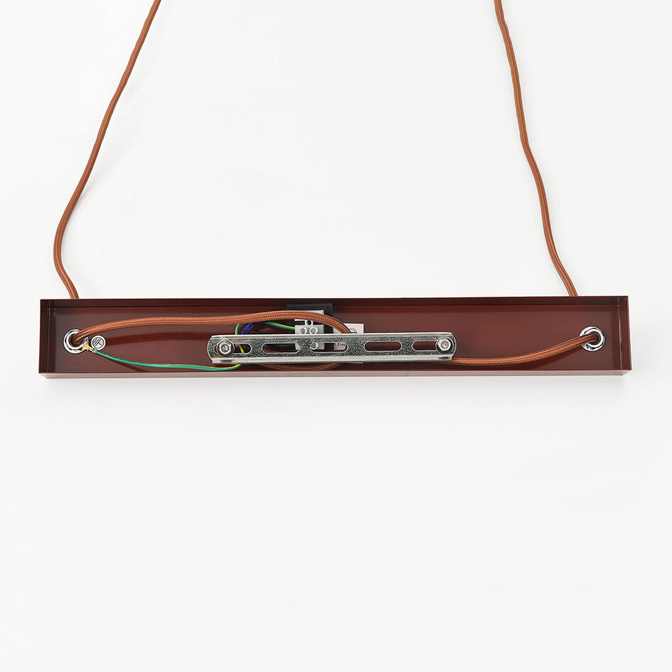 Japandi  hanglamp Florinda met travertin (natuursteen) en hout, 2-lichts