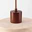 Japandi  hanglamp Flory met travertin (natuursteen) en hout