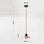 Japandi  hanglamp Flory met travertin (natuursteen) en hout