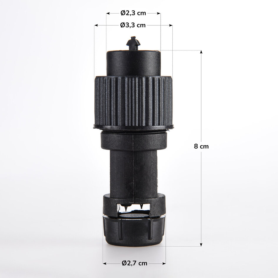 Aansluitconnector voor prikkabels in zwart
