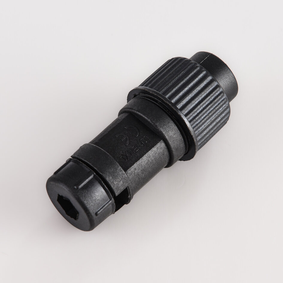Aansluitconnector voor prikkabels in zwart