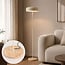 Vloerlamp Arlie met travertinlook voet - beige