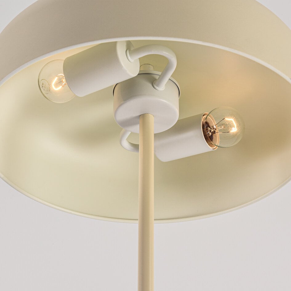 Vloerlamp Arlie met travertinlook voet - beige