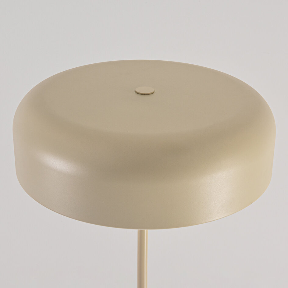 Vloerlamp Arlie met travertinlook voet - beige
