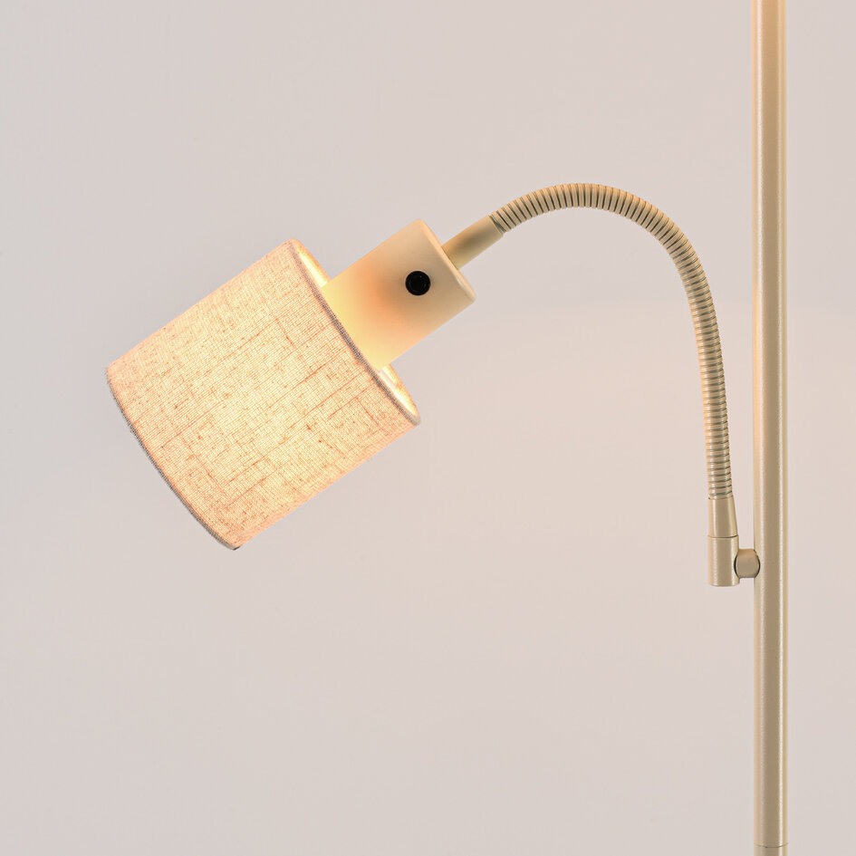 Vloerlamp Savanna met verstelbare leeslamp - beige