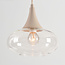 6-lichts hanglamp Loic met transparant glas - zandbeige