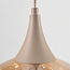 6-lichts hanglamp Loic met amber glas - zandbeige