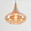 6-lichts hanglamp Loic met amber glas - zandbeige