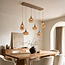 6-lichts hanglamp Loic met amber glas - zandbeige