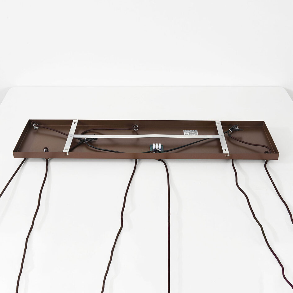 6-lichts hanglamp Loic met ombre glas - bruin