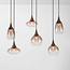 6-lichts hanglamp Loic met ombre glas - bruin