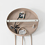 3-lichts hanglamp Loua met transparant glas - zandbeige