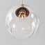 3-lichts hanglamp Loua met transparant glas - zandbeige