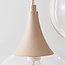3-lichts hanglamp Loua met transparant glas - zandbeige