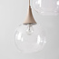 3-lichts hanglamp Loua met transparant glas - zandbeige