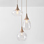 3-lichts hanglamp Loua met transparant glas - zandbeige