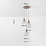 3-lichts hanglamp Loua met transparant glas - zandbeige