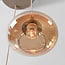 3-lichts hanglamp Loua met amber glas - zandbeige