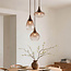 3-lichts hanglamp Loua met ombre glas - bruin