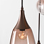 3-lichts hanglamp Loua met ombre glas - bruin