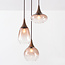 3-lichts hanglamp Loua met ombre glas - bruin