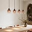 4-lichts hanglamp Palaio met ombre glas - bruin