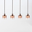 4-lichts hanglamp Palaio met ombre glas - bruin