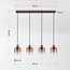 4-lichts hanglamp Palaio met ombre glas - bruin