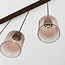 4-lichts hanglamp Palaio met ombre glas - bruin