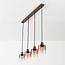 4-lichts hanglamp Palaio met ombre glas - bruin