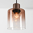 6-lichts hanglamp Palaio met ombre glas - bruin