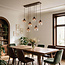 6-lichts hanglamp Palaio met ombre glas - bruin