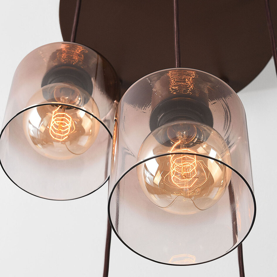 Design hanglamp Palaio 5-lichts met ombre glas - bruin