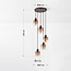 Design hanglamp Palaio 5-lichts met ombre glas - bruin