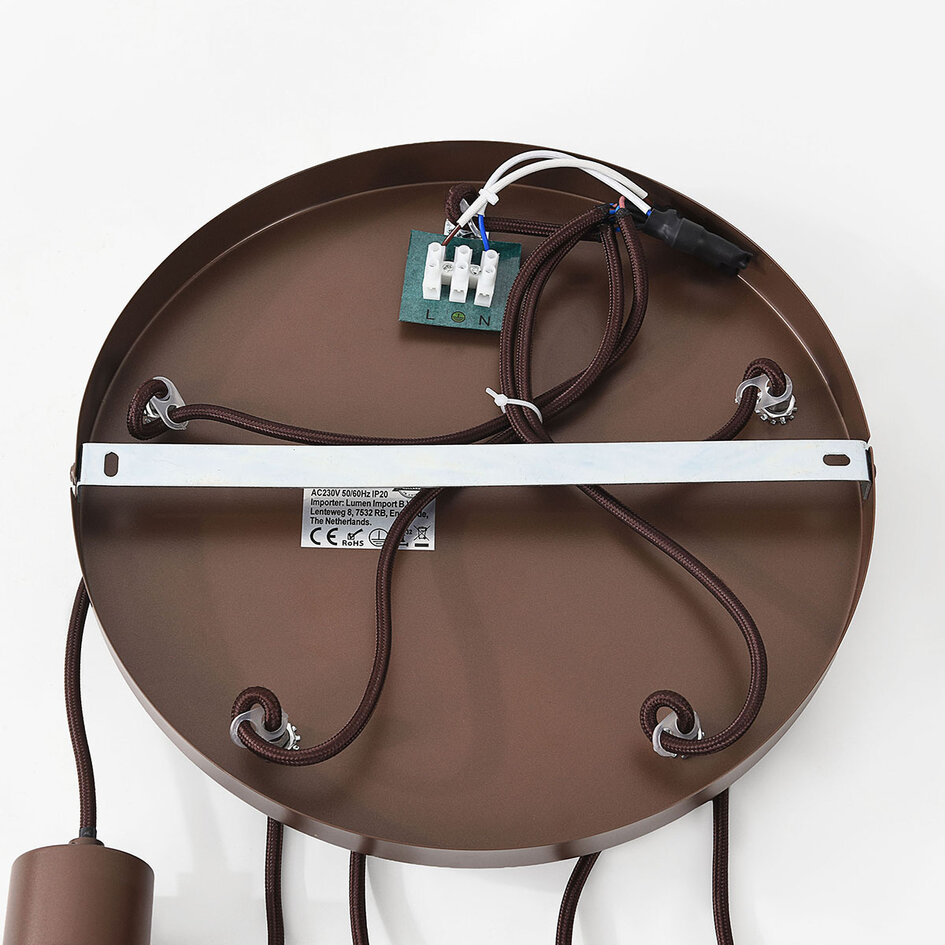 Design hanglamp Palaio 5-lichts met ombre glas - bruin