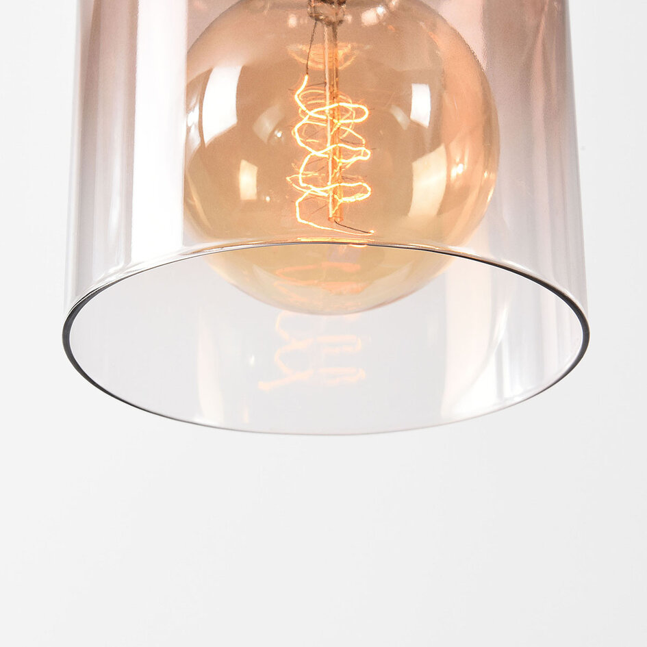 Design hanglamp Palaio 5-lichts met ombre glas - bruin