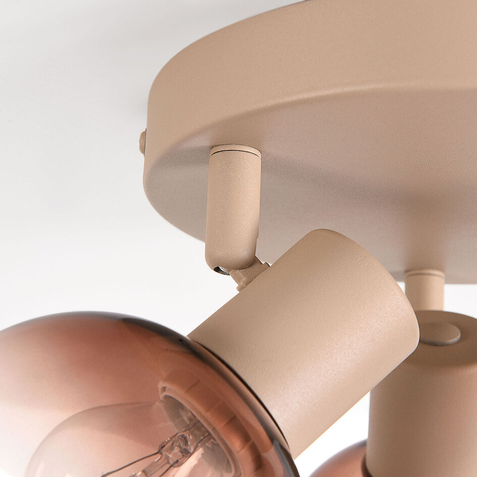 Verstelbare plafondlamp Terra 3-lichts met ombre glas - beige