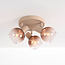 Verstelbare plafondlamp Terra 3-lichts met ombre glas - beige