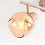 Plafondlamp Phiene met 2 draaibare amber glazen kappen - beige