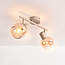 Plafondlamp Phiene met 2 draaibare amber glazen kappen - beige