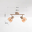 Plafondlamp Phiene met 2 draaibare amber glazen kappen - beige