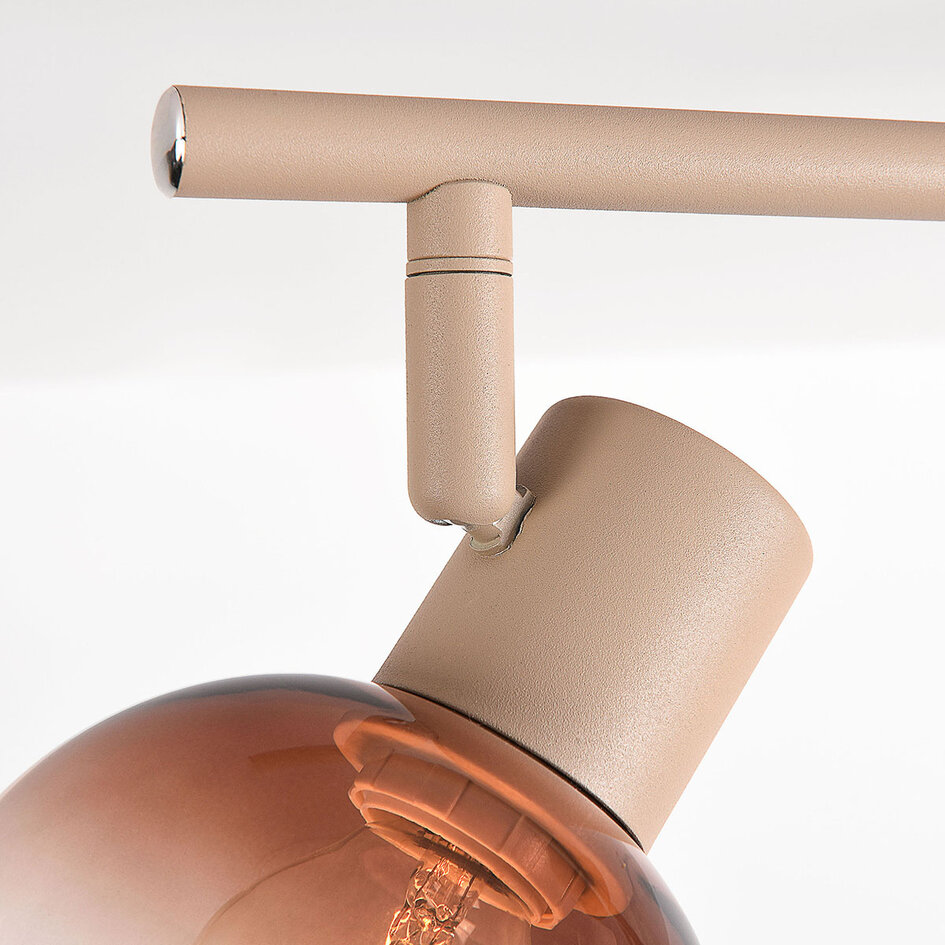 Verstelbare plafondlamp Lorie 3-lichts met ombre glas - beige