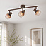 Verstelbare plafondlamp Lorie 3-lichts met ombre glas - bruin