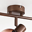 Verstelbare plafondlamp Lorie 3-lichts met ombre glas - bruin