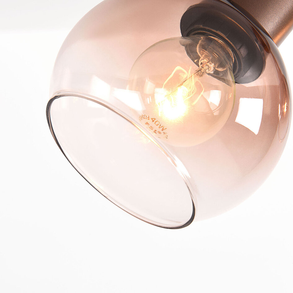 Verstelbare plafondlamp Lorie 3-lichts met ombre glas - bruin
