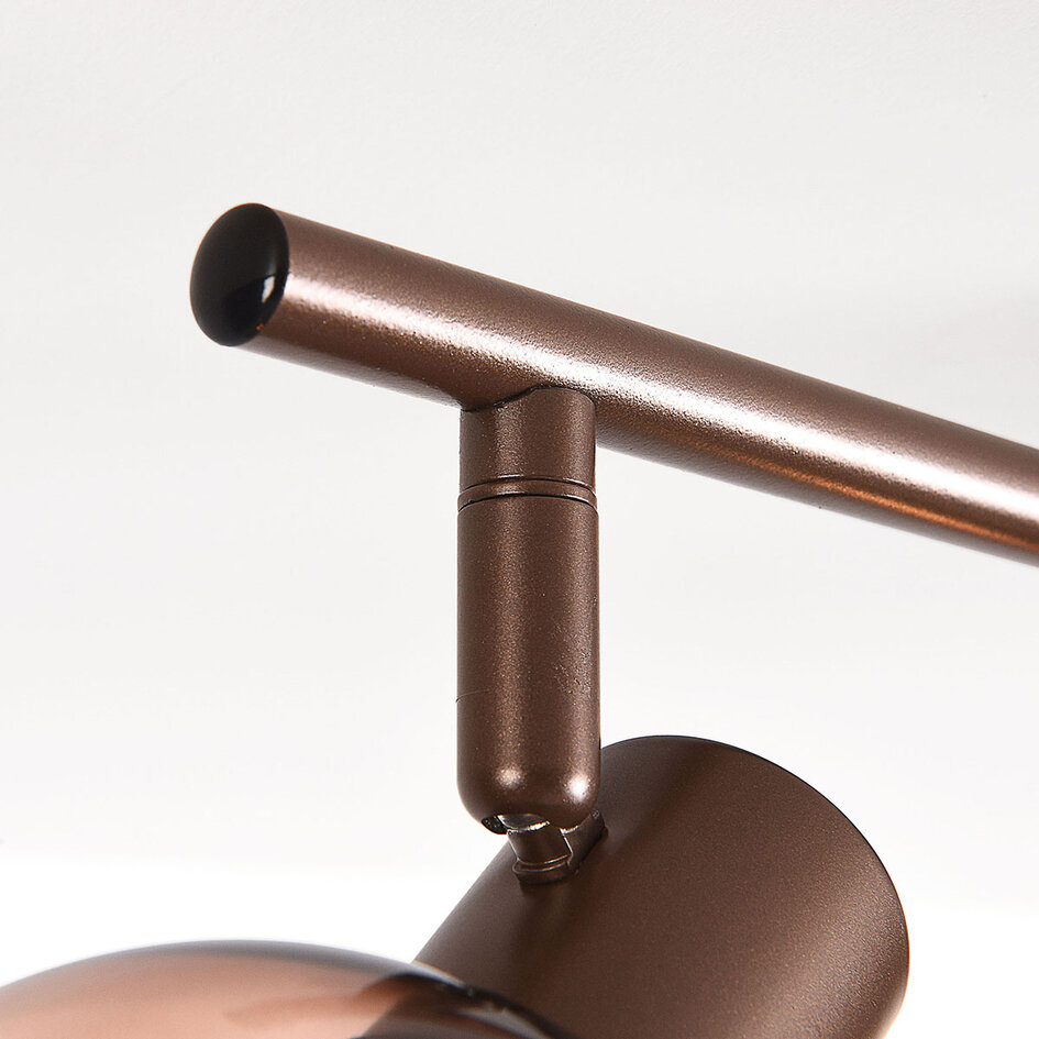 Verstelbare plafondlamp Lorie 3-lichts met ombre glas - bruin