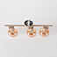 Verstelbare plafondlamp Lorie 3-lichts met amber glas - beige