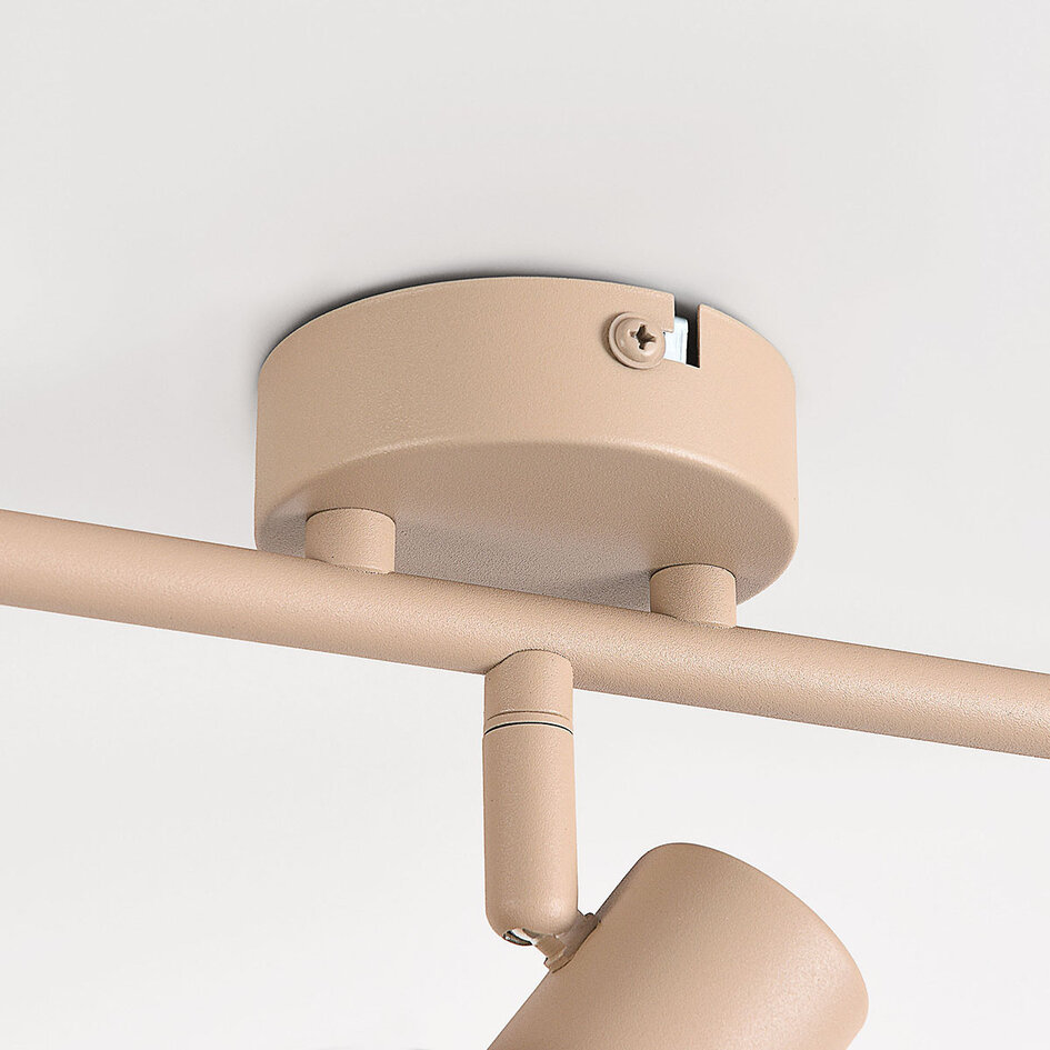 Verstelbare plafondlamp Lorie 3-lichts met amber glas - beige