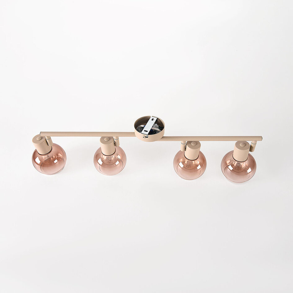 4-lichts verstelbare plafondlamp Dari met ombre glas - beige