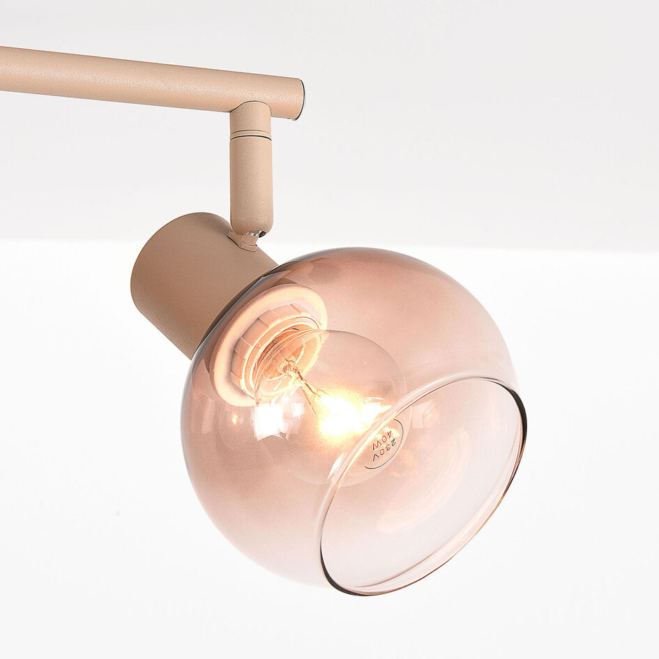 4-lichts verstelbare plafondlamp Dari met ombre glas - beige